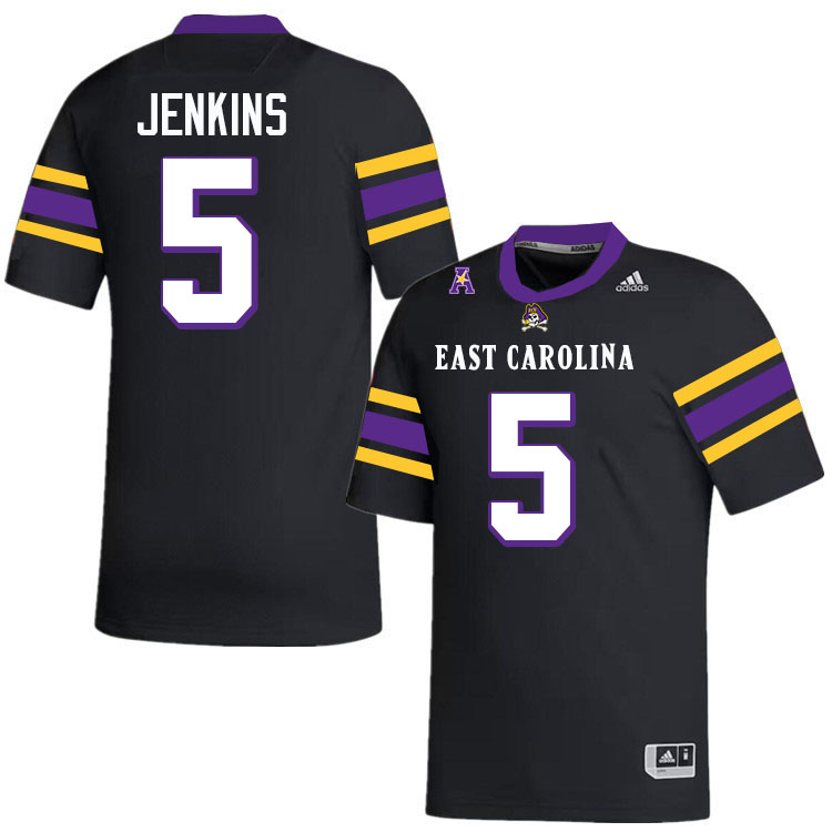 East Carolina Pirates #5 Parker Jenkins College Football Jerseys,Uniforms-Alternate Black